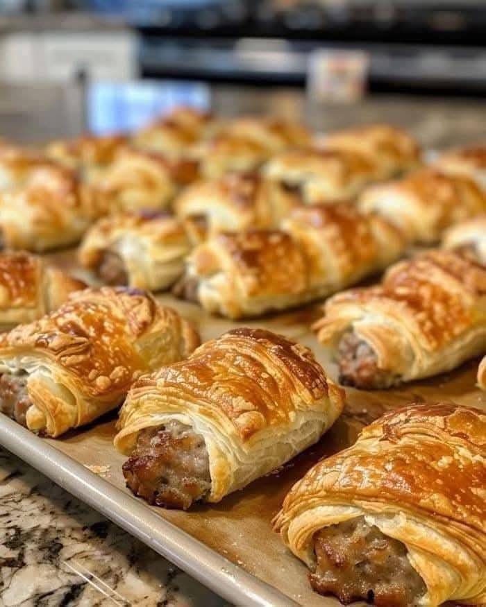 Sausage and Cream Cheese-filled Baked Pastries