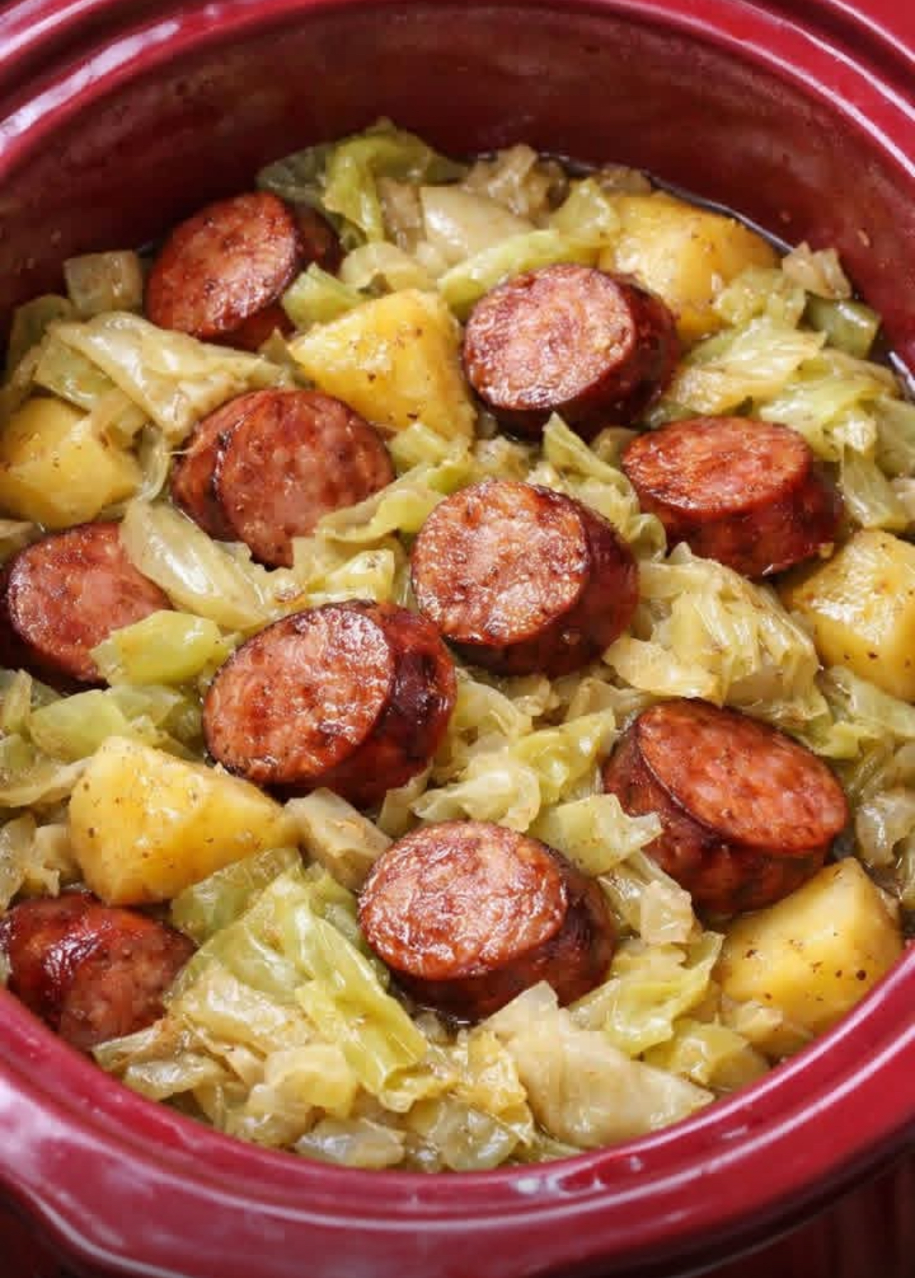 Slow Cooker 4-Ingredient Sausage and Cabbage
