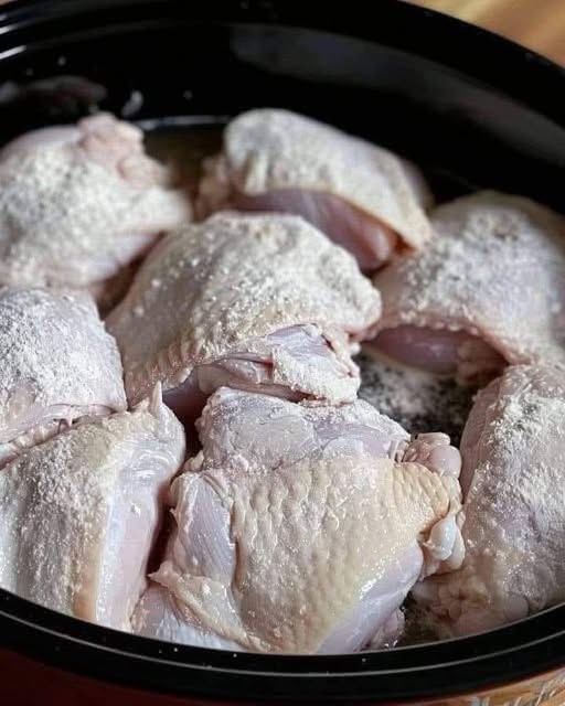 Stick raw chicken into a baking dish. Voila! A heavenly meal in four easy steps !!
