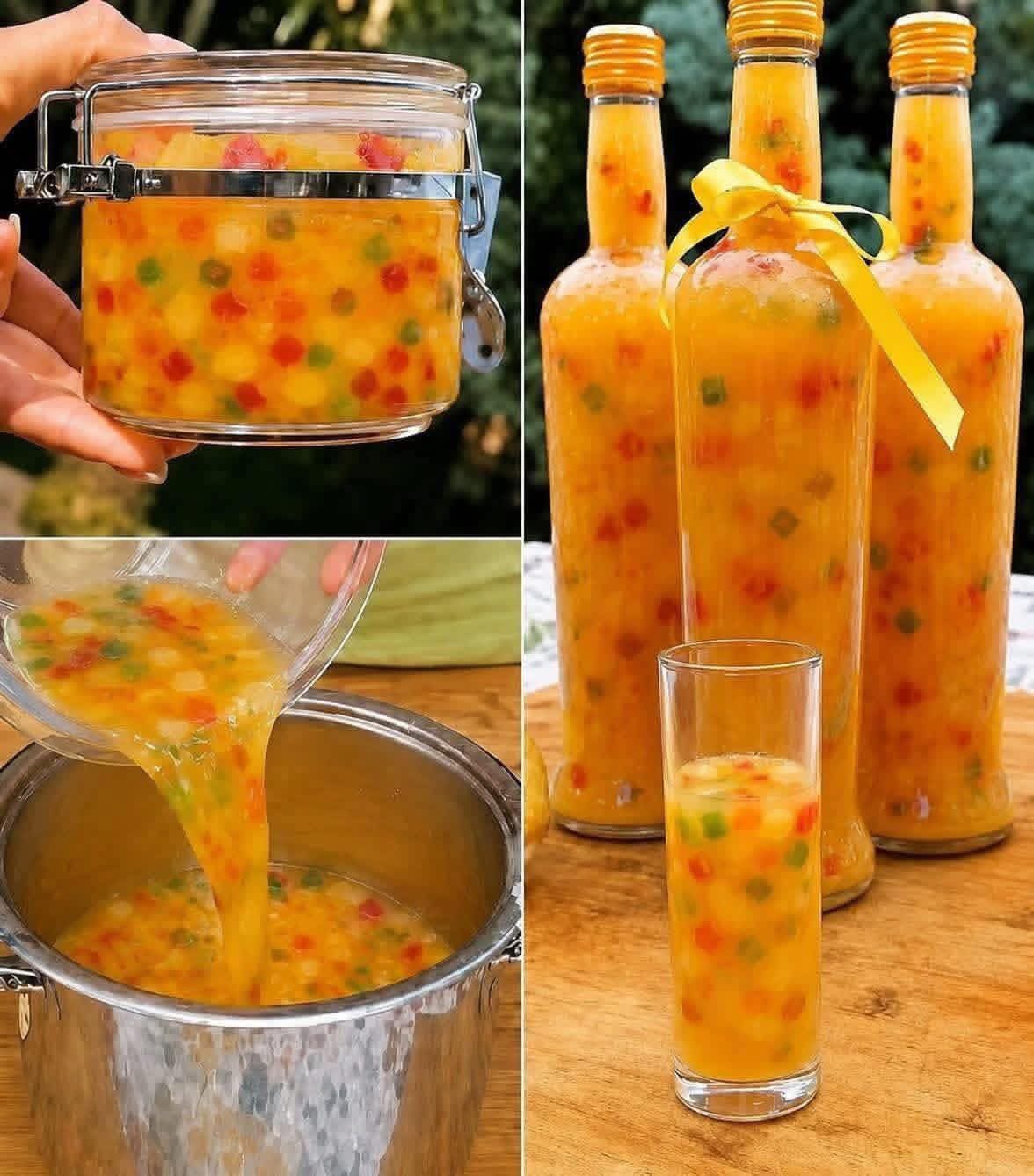 Colorful Homemade Fruit Jelly Drink