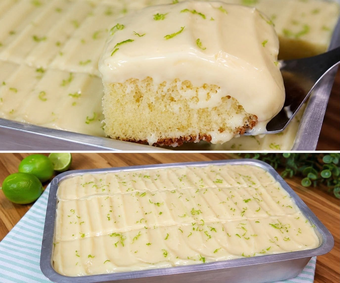 Lemon cake with condensed milk