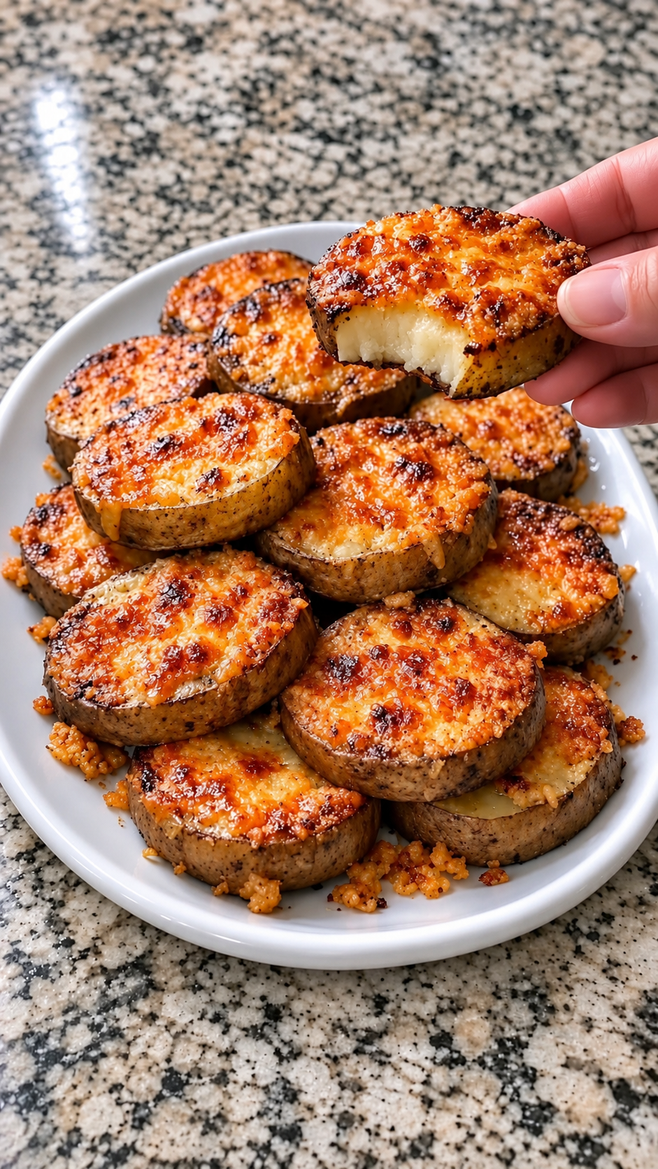 Crispy Garlic Parmesan Potato Rounds